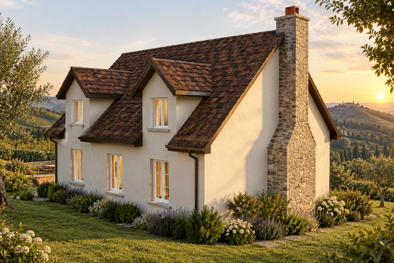 Dream House Plan - Exterior - Rear Elevation for European House Plan #542-5 - 2 bed, 1 bath