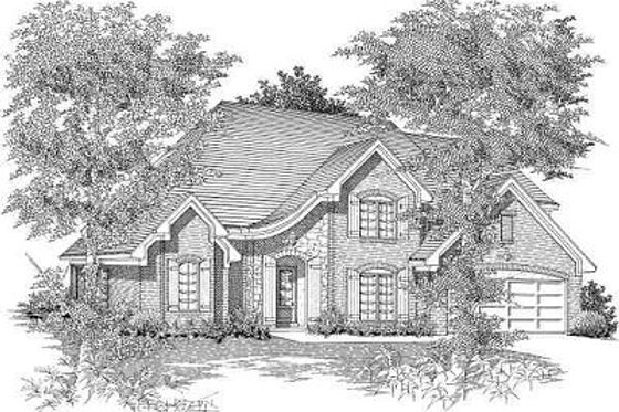Exterior - Front Elevation 3 for European House Plan #329-265 - 4 bed, 2.5 bath