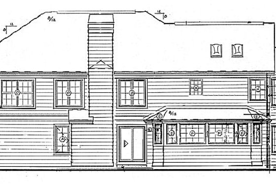 Exterior - Rear Elevation for Traditional House Plan #312-815 - 3 bed, 3 bath