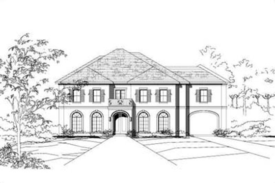 Exterior - Front Elevation for Traditional House Plan #411-146 - 5 bed, 5.5 bath