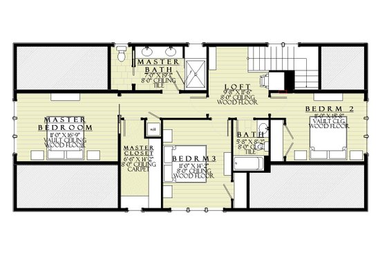 Floor Plan - Upper Floor for Craftsman House Plan #901-148 - 4 bed, 3.5 bath