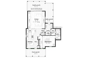 Floor Plan - Main Floor for Craftsman House Plan #45-588 - 1 bed, 1.5 bath