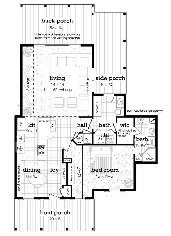 House Plan Design - Craftsman Floor Plan - Main Floor Plan #45-588