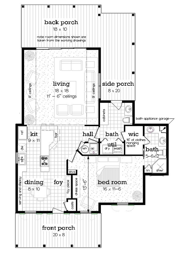 House Design - Craftsman Floor Plan - Main Floor Plan #45-588