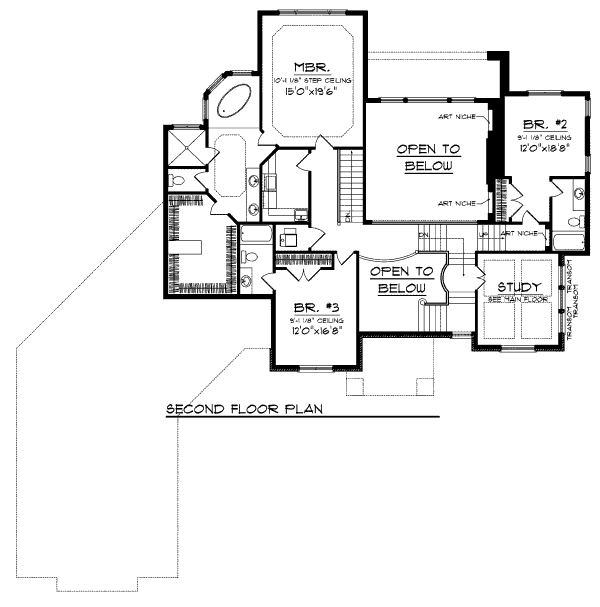 Home Plan - European Floor Plan - Upper Floor Plan #70-1008