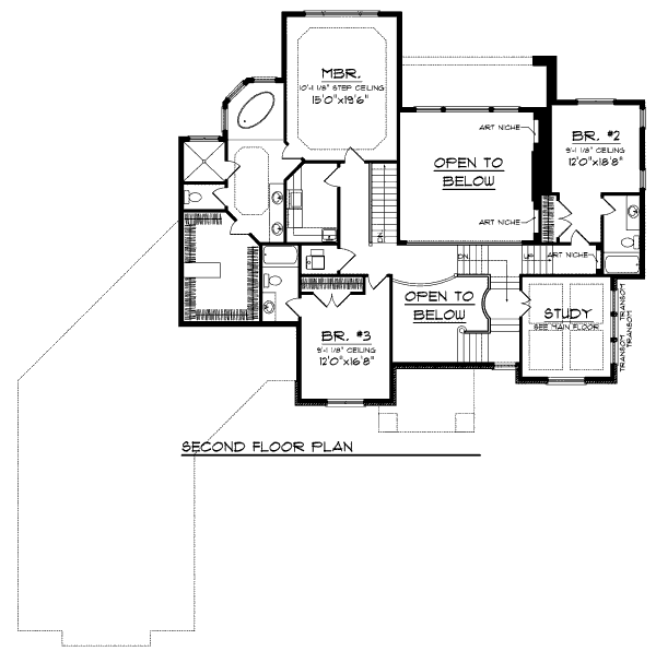 House Design - European Floor Plan - Upper Floor Plan #70-1008