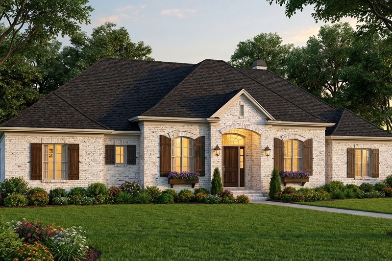 Home Plan - Exterior - Front Elevation 2 for European House Plan #406-292 - 4 bed, 2.5 bath