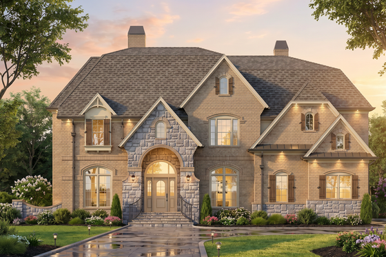 Exterior - Front Elevation 3 for Traditional House Plan #54-704 - 5 bed, 4 bath