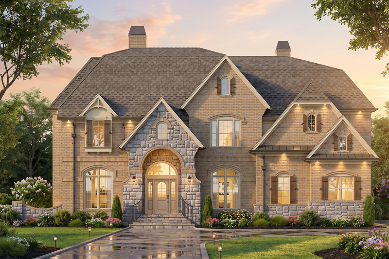 Architectural House Design - Exterior - Front Elevation 3 for Traditional House Plan #54-704 - 5 bed, 4 bath