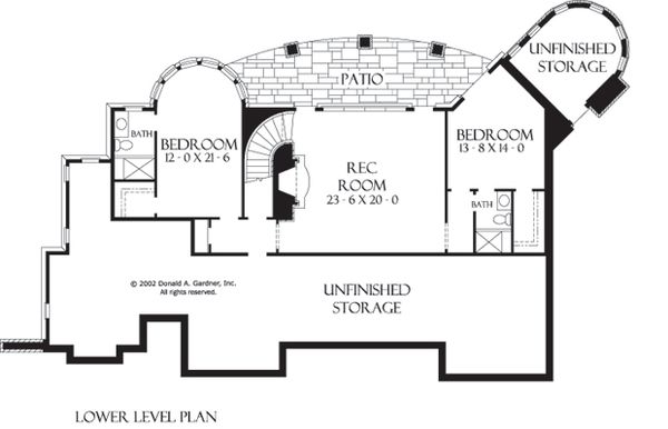 House Plan Design - European Floor Plan - Lower Floor Plan #929-929