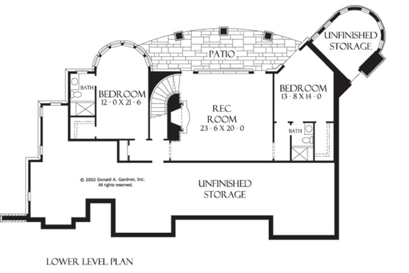 Home Plan - Floor Plan - Lower Floor for European House Plan #929-929 - 3 bed, 3.5 bath