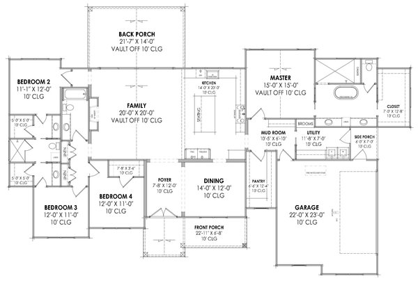 Country Floor Plan - Main Floor Plan #1096-71