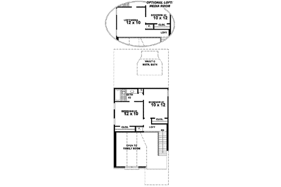 Floor Plan - Upper Floor for Colonial House Plan #81-448 - 3 bed, 2.5 bath