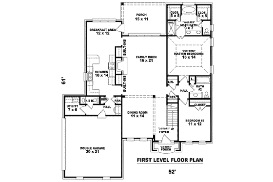 Floor Plan - Main Floor for European House Plan #81-932 - 4 bed, 3.5 bath
