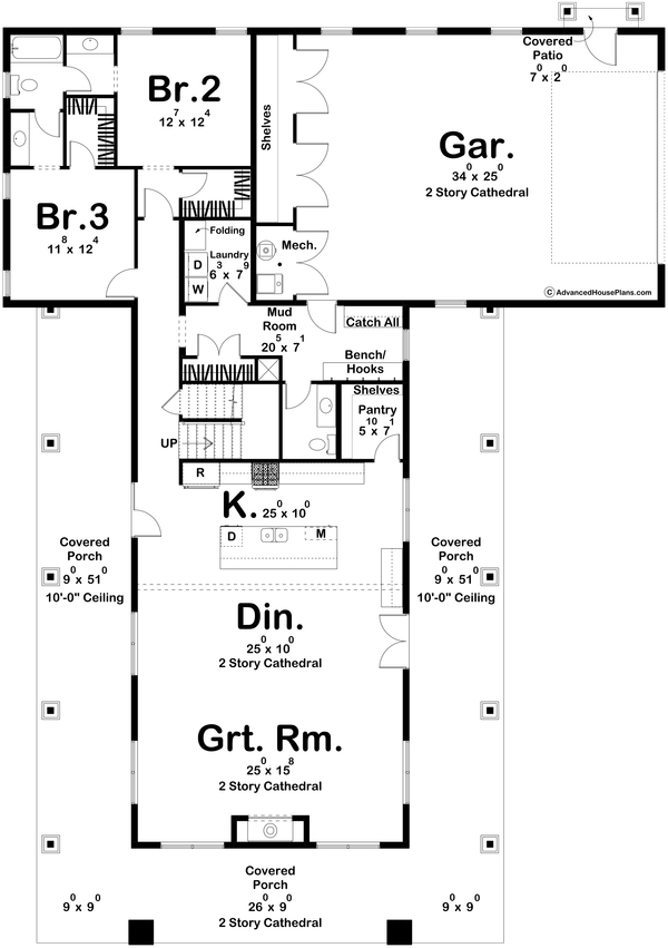 Dream House Plan - Modern Floor Plan - Main Floor Plan #455-544