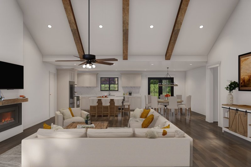 House Blueprint - Interior - Family Room 1 for Farmhouse House Plan #923-384 - 3 bed, 3 bath