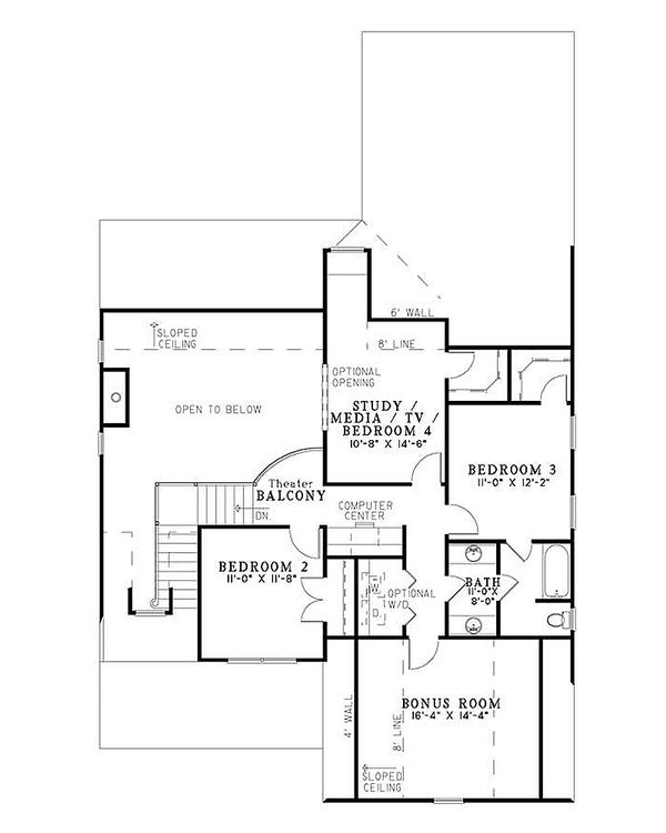 Country Floor Plan - Upper Floor Plan #17-2268
