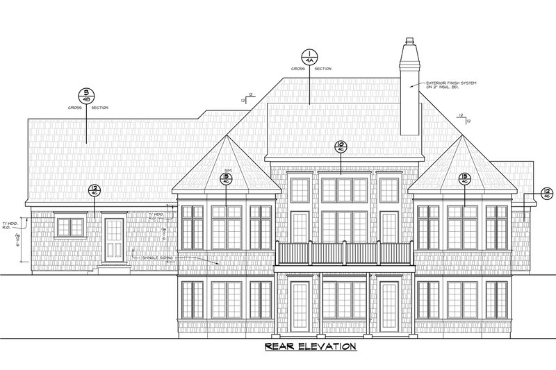 Architectural House Design - Exterior - Rear Elevation for Craftsman House Plan #20-2454 - 3 bed, 4.5 bath