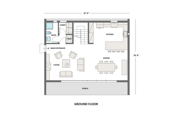 Floor Plan - Main Floor for Contemporary House Plan #542-22 - 3 bed, 3 bath