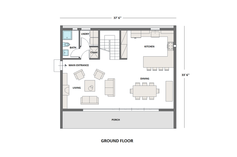 Architectural House Design - Floor Plan - Main Floor for Contemporary House Plan #542-22 - 3 bed, 3 bath