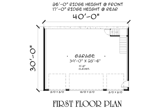 Floor Plan - Main Floor for Country House Plan #75-197, 0 bath