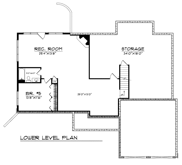 House Blueprint - Traditional Floor Plan - Lower Floor Plan #70-315