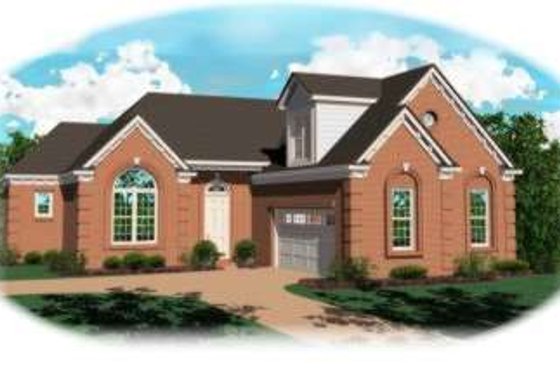 Exterior - Front Elevation for European House Plan #81-783 - 2 bed, 2 bath