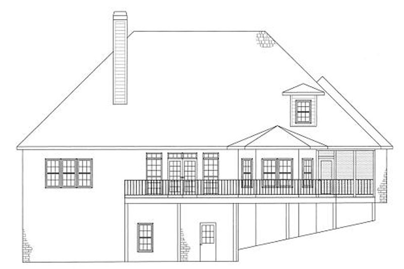 Dream House Plan - Exterior - Rear Elevation for European House Plan #437-4 - 3 bed, 2.5 bath