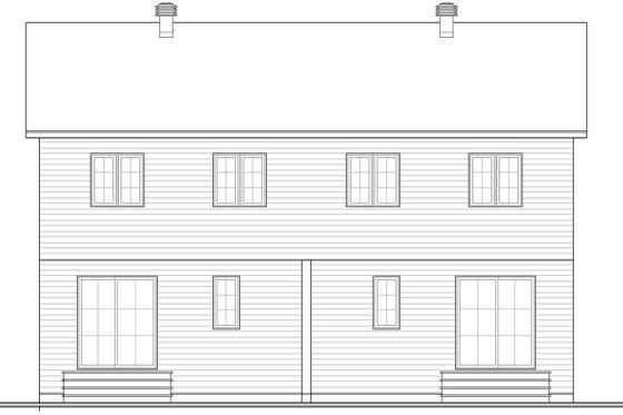 Exterior - Rear Elevation for Colonial House Plan #23-2149 - 3 bed, 1.5 bath