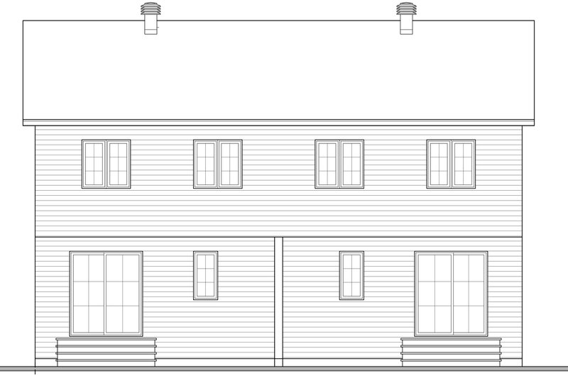 Dream House Plan - Exterior - Rear Elevation for Colonial House Plan #23-2149 - 3 bed, 1.5 bath
