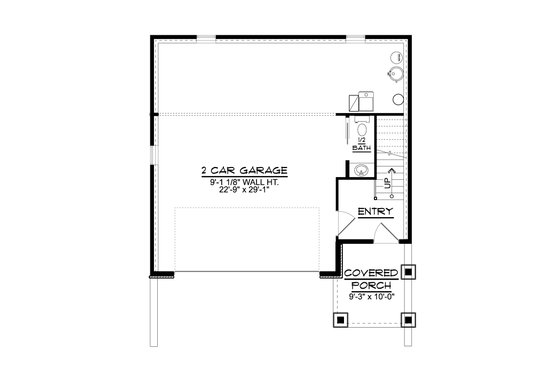 Floor Plan - Main Floor for Traditional House Plan #1064-144 - 2 bed, 1.5 bath