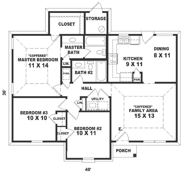 Southern Floor Plan - Main Floor Plan #81-145