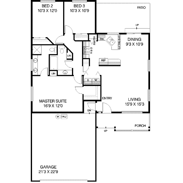 Home Plan - Traditional Floor Plan - Main Floor Plan #60-464