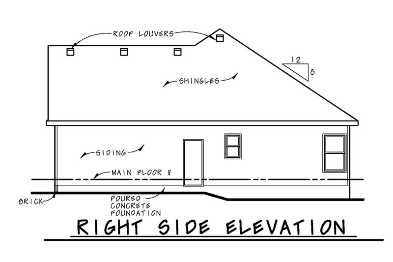 Architectural House Design - Exterior - Other Elevation for Traditional House Plan #20-2423 - 3 bed, 2 bath