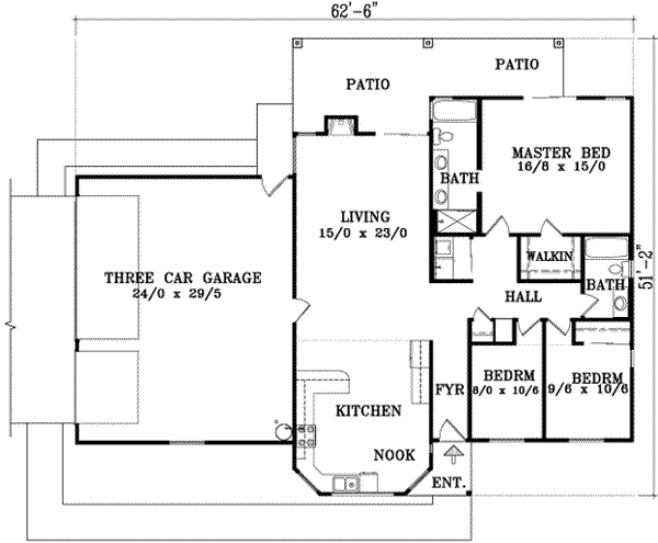 Dream House Plan - Ranch Floor Plan - Main Floor Plan #1-1266