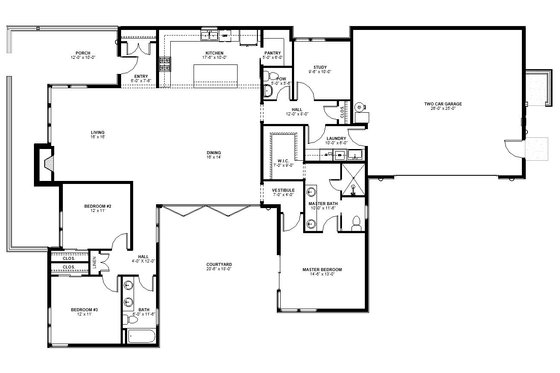 Floor Plan - Main Floor for Modern House Plan #895-101 - 3 bed, 2.5 bath