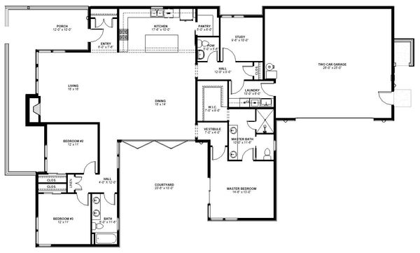 Modern Floor Plan - Main Floor Plan #895-101