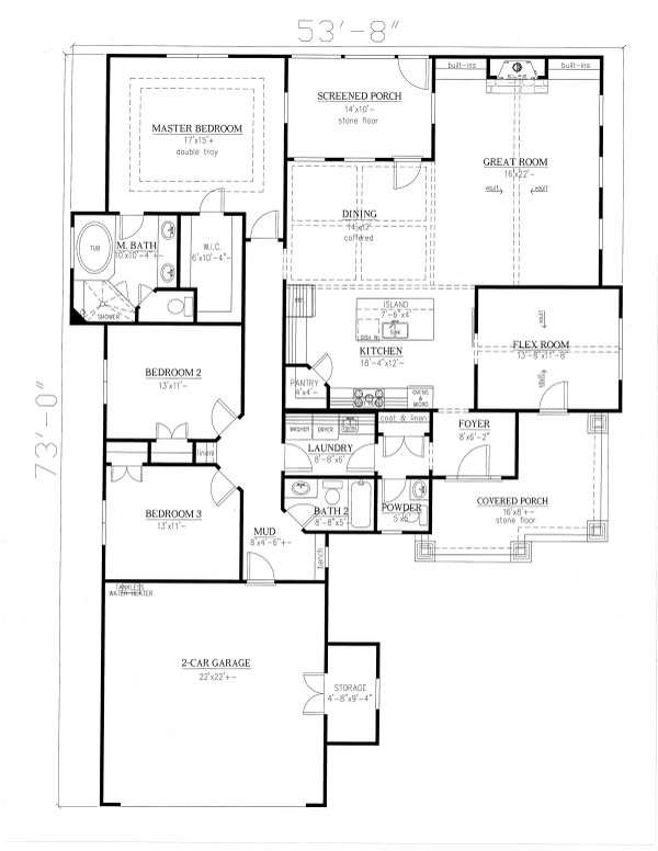 Architectural House Design - Craftsman Floor Plan - Main Floor Plan #437-113