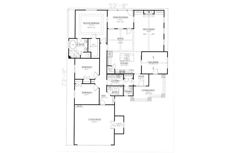 House Blueprint - Floor Plan - Main Floor for Craftsman House Plan #437-113 - 3 bed, 2.5 bath