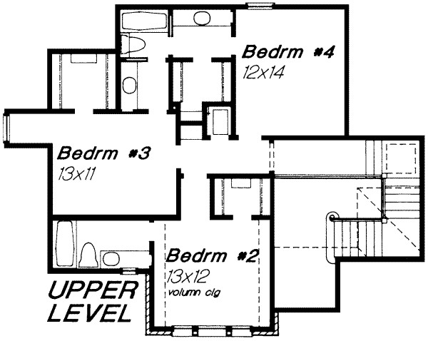 European Floor Plan - Upper Floor Plan #310-123