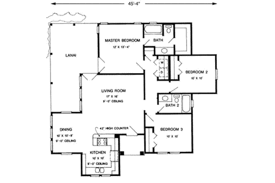 Floor Plan - Upper Floor for Cottage House Plan #410-246 - 3 bed, 2 bath
