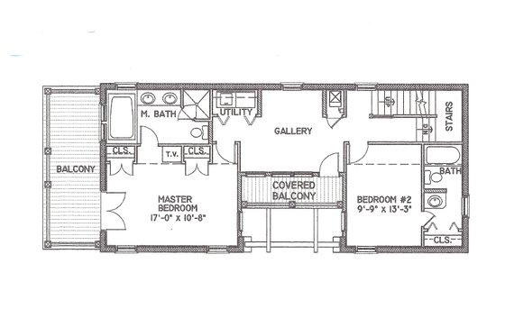 Floor Plan - Upper Floor for Mediterranean House Plan #536-6 - 4 bed, 4 bath