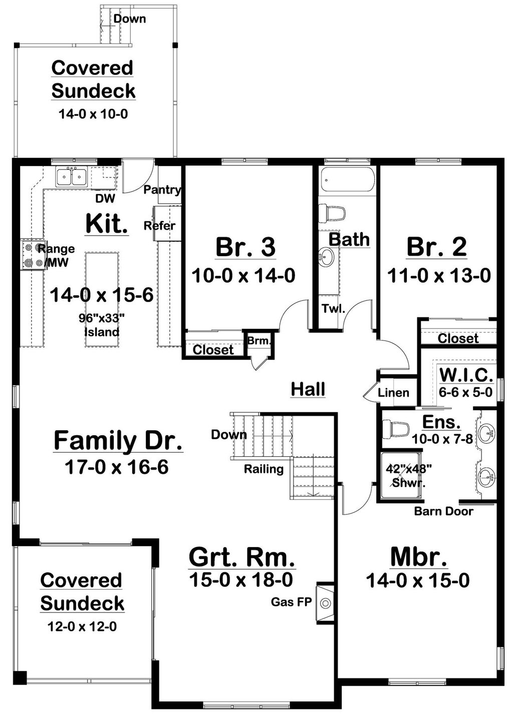 Farmhouse Style House Plan - 5 Beds 3 Baths 2794 Sq/Ft Plan #126-252 ...