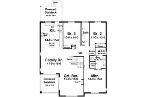 Floor Plan - Main Floor for Farmhouse House Plan #126-252 - 5 bed, 3 bath