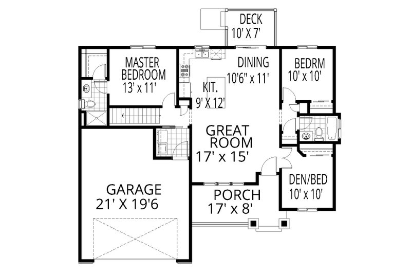 House Design - Floor Plan - Main Floor for Bungalow House Plan #112-268 - 5 bed, 3 bath