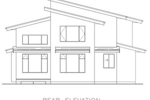 Exterior - Rear Elevation for Contemporary House Plan #1100-75 - 3 bed, 2.5 bath