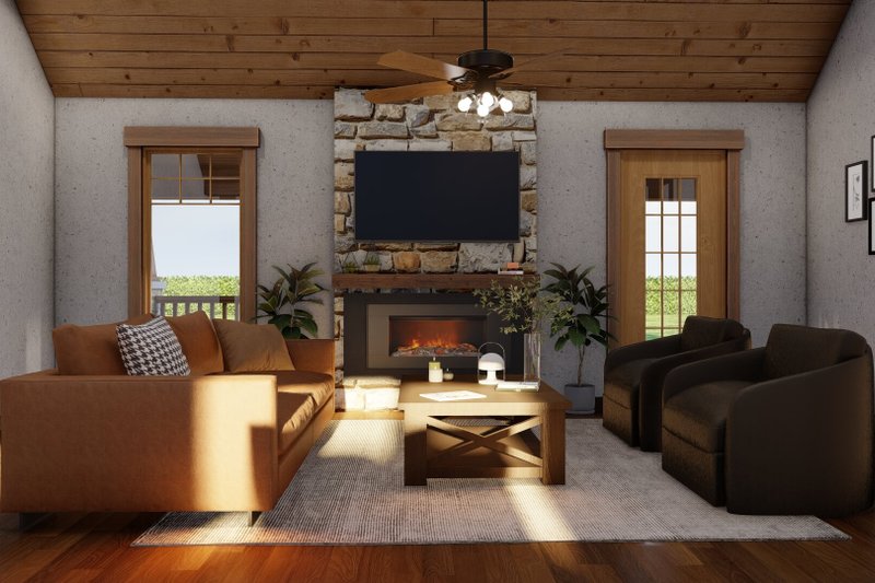 House Plan Design - Interior - Family Room for Craftsman House Plan #17-2908 - 3 bed, 2 bath
