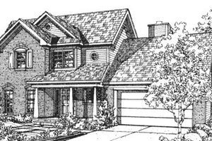 Country Exterior - Front Elevation Plan #320-422