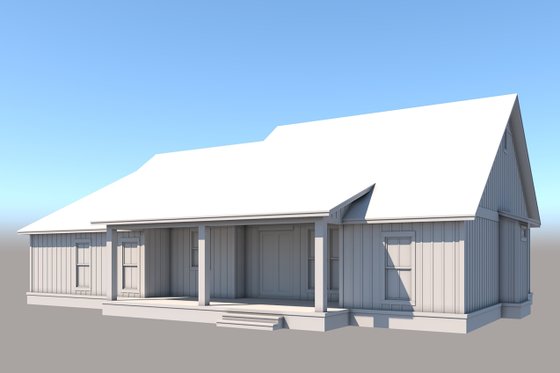 Exterior - Rear Elevation 1 for Farmhouse House Plan #430-316 - 3 bed, 2.5 bath