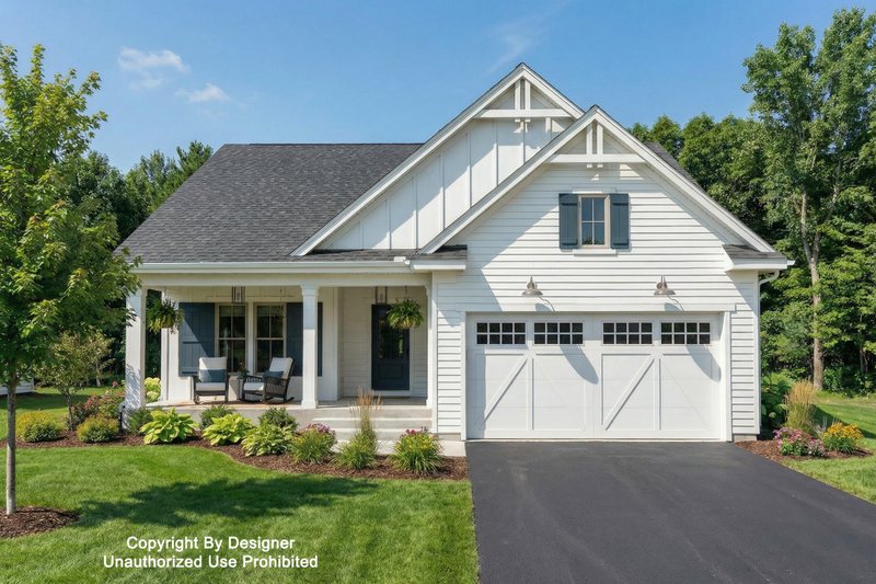 Dream House Plan - Exterior - Front Elevation 4 for Farmhouse House Plan #51-1529 - 3 bed, 2 bath